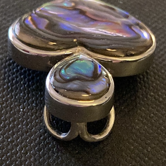 NWOT - 925 Mexican Silver Abalone Shell Heart Pendant* - Picture 7 of 10